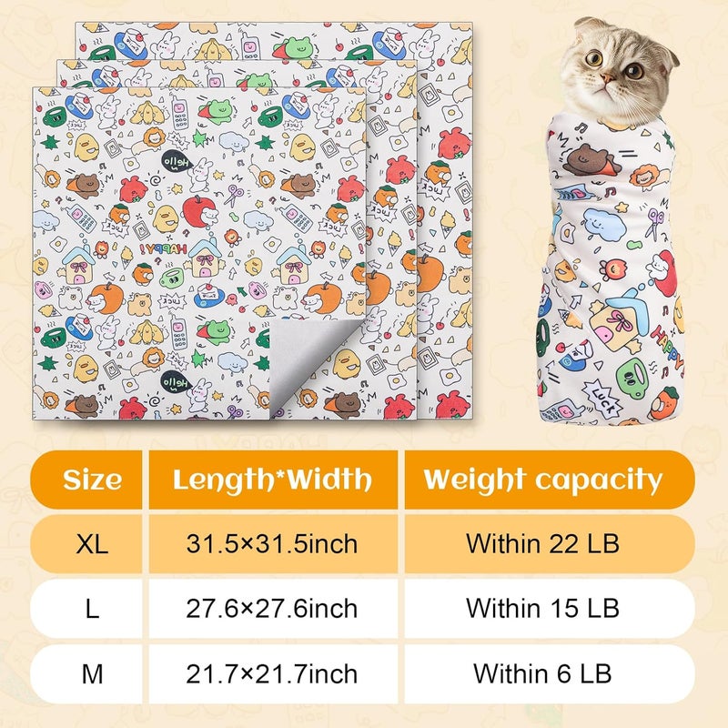 ondware Store 31.5 in Cat Wrap for Cutting Nails, Self-Adhesive Cat Grooming Wrap Anti-Escape Cat Restraint for Nail Clipping Cat Swaddle Wrap Cat Wrapping Cloth for Pet Cleaning and Beauty (Within 22 lbs) - Image 2